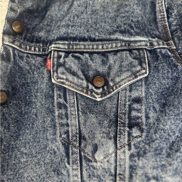 Levi Sherpa Jean Jacket San Francisco MediumUSA Made 80's Trucker Vintage Levi's - Picture 5 of 12